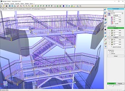 CAD Stahlbau Treppenanlage mit Gelnder